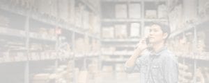 Man in warehouse header